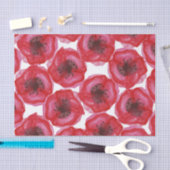 美しい手塗りの水彩画のケシの花 薄葉紙 (クラフト)