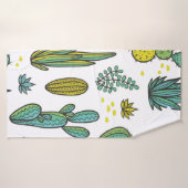 美しい手描きのサボテン抽象芸術天然針 バスタオル (バスタオル)