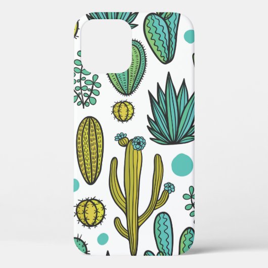 美しい手描きのサボテン抽象芸術天然針 Case-Mate iPhoneケース (裏面)