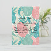 美しい手描きのパームリーフのウェディング 招待状 (スタンド正面)