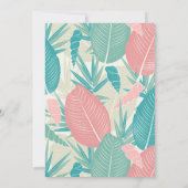 美しい手描きのパームリーフのウェディング 招待状 (裏面)