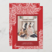 美しい手描きクリスマスホリデーフォトカード シーズンカード (正面/裏面)