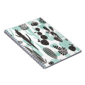 美しい手描きサボテンドールのシームレスなパターン ノートブック (右側)