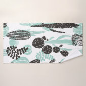 美しい手描きサボテンドールのシームレスなパターン バスタオル (バスタオル)