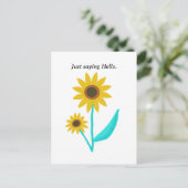 美しい手描きデジタルスイートヒマワリ ポストカード (スタンド正面)