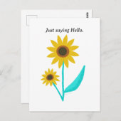 美しい手描きデジタルスイートヒマワリ ポストカード (正面/裏面)