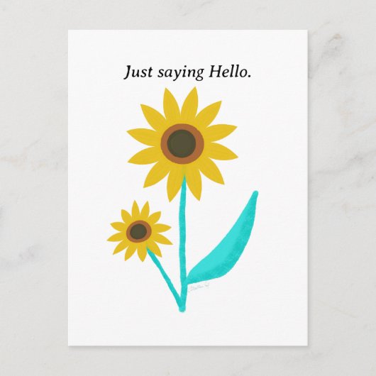 美しい手描きデジタルスイートヒマワリ ポストカード (正面)