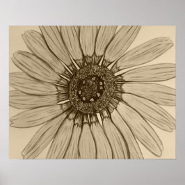 美しい手描きフラワーポスター ポスター