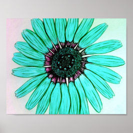 美しい手描きフラワーポスター ポスター