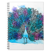 美しい手描き孔雀の鳥は多くのデで構成される ノートブック (正面)