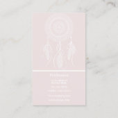 美しい手描き白いドリームキャッチャマンダラ 名刺 (裏面)