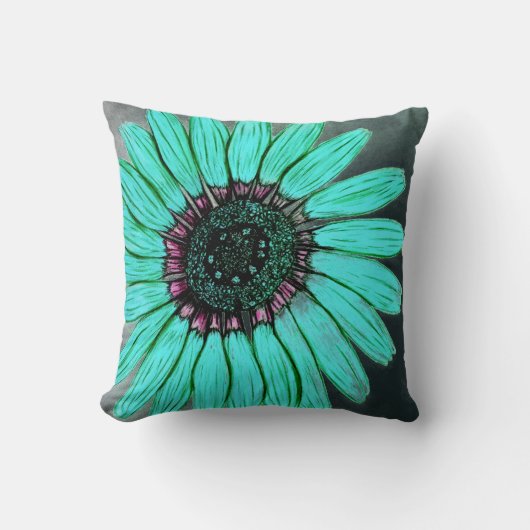 美しい手描き花 クッション (正面)