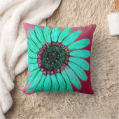 美しい手描き花 クッション (ブランケット)