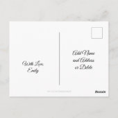 美しい手書きタイポグラフィ赤いハート ポストカード (裏面)