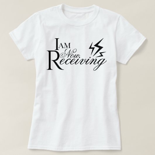 美しい手書きフォントで「今受け取ります」と肯定する Tシャツ (デザイン正面)
