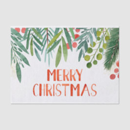 美しい手書き水彩のベリーと枝  薄葉紙