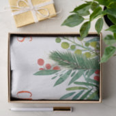 美しい手書き水彩のベリーと枝  薄葉紙 (ギフト)