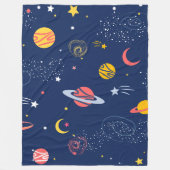 美しい手書き銀河系の背景パターン フリースブランケット (正面)
