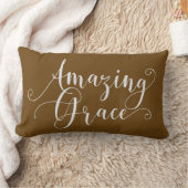 美しい手書き風Amazing Graceカリグラフィー ランバークッション (ブランケット)