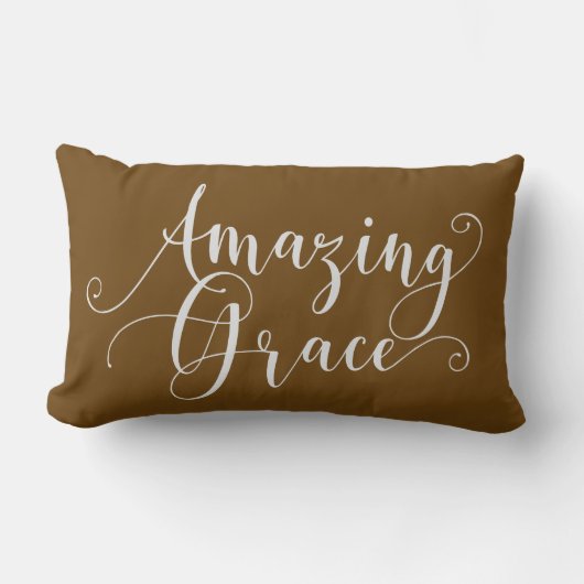 美しい手書き風Amazing Graceカリグラフィー ランバークッション (正面)