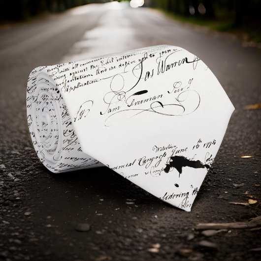 美しい手書き黒白 ネクタイ