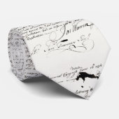 美しい手書き黒白 ネクタイ (ロール)