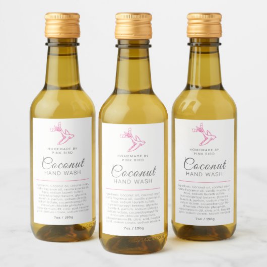 美しい手洗いラベルの鳥のロゴまたはカスタム ワインラベル (ボトル)