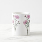 美しい手絵を描のピンクの野生の花 コーヒーマグカップ (中央)