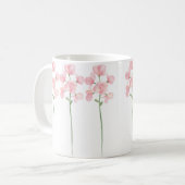美しい手絵を描のピンクの野生の花 コーヒーマグカップ (正面左)