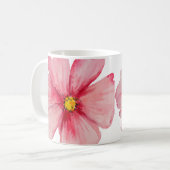 美しい手絵を描のピンクの野生の花 コーヒーマグカップ (正面左)