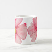 美しい手絵を描のピンクの野生の花 コーヒーマグカップ (中央)