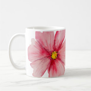 美しい手絵を描のピンクの野生の花 コーヒーマグカップ
