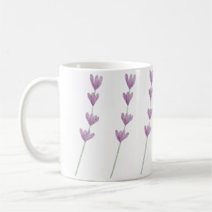 美しい手絵を描の紫色の野生の花 コーヒーマグカップ