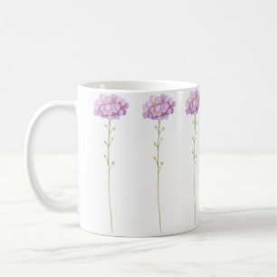 美しい手絵を描の紫色の野生の花 コーヒーマグカップ