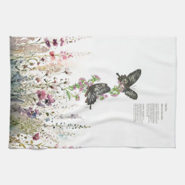 美しい手色彩の鮮やかセイロンバラ蝶 キッチンタオル