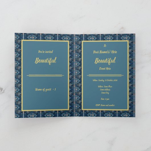 美しい折り畳み招待状カスタマイズ- It 招待状 (内部)