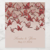 美しい折り紙紙ク結婚レーン ワインラベル (シングルラベル)