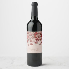 美しい折り紙紙ク結婚レーン ワインラベル