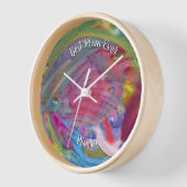 美しい抽象的なカラフルな大理石の液体 壁時計 (傾斜)