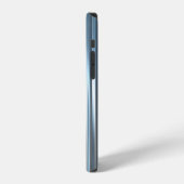 美しい抽象的な縦型の青い背景とライン iPhoneケース (左側面)