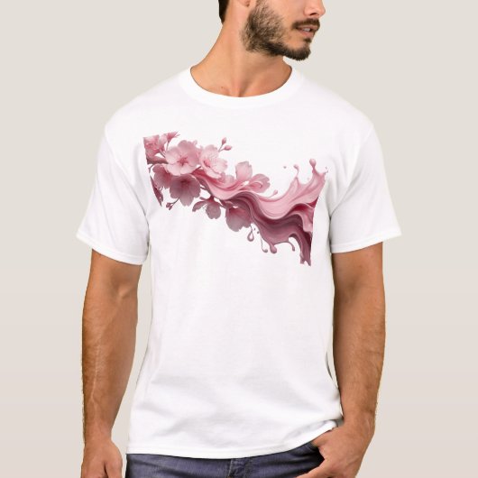 美しい抽象的な花のスタイルステートメント Tシャツ (正面)