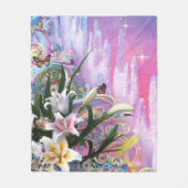 美しい抽象的な花のフラワー #6 フリースブランケット (正面)