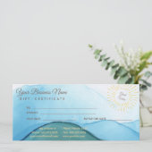 美しい抽象的な青い水彩インク (スタンド正面)