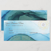 美しい抽象的な青の水彩インク (正面/裏面)