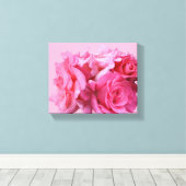 美しい抽象芸術かわいらしピンクのバラフローラ キャンバスプリント (インサイチュ (ウッドフロア))