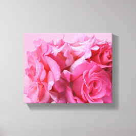 美しい抽象芸術かわいらしピンクのバラフローラ キャンバスプリント