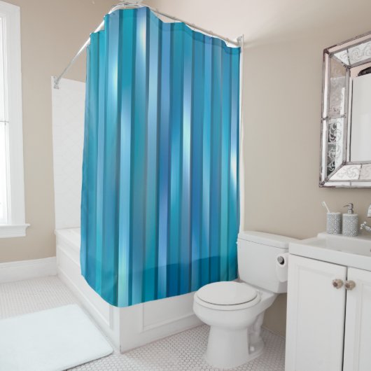 美しい抽象芸術の縦青の背景(l) シャワーカーテン (インサイチュ)