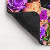 美しい抽象芸術の花の黒い背景 マウスパッド (コーナー)