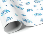 美しい抽象芸術の青い水色の斑点 ラッピングペーパー (ロールコーナー)