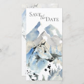 美しい抽象芸術の馬と山結婚の数 セーブザデート (正面/裏面)